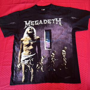Megadeath band countdown to extinction 2 side modern aop vintage 90s style shirt